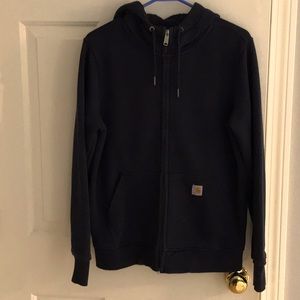 Carhartt Zip Up Hoodie Navy Small